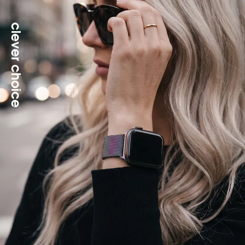 Crong Milano Steel – nerūdijančio plieno dirželis Apple Watch 38/40/41/42 mm (violetinis)