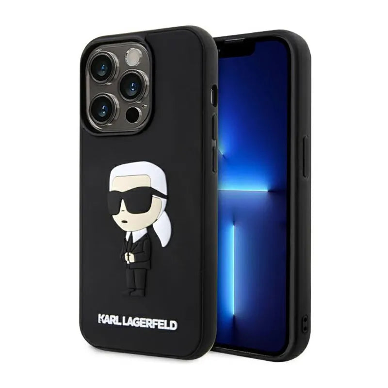 Karl Lagerfeld 3D Rubber NFT Ikonik – dėklas iPhone 14 Pro (juodas)