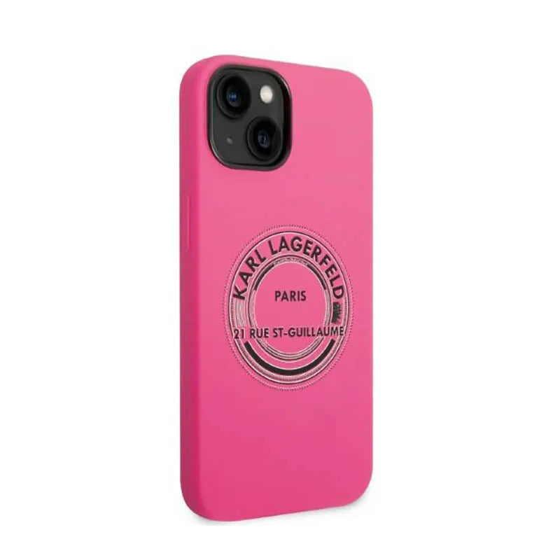 Karl Lagerfeld Silicone RSG - Dėklas iPhone 14 Plus telefonui (Rožinis)