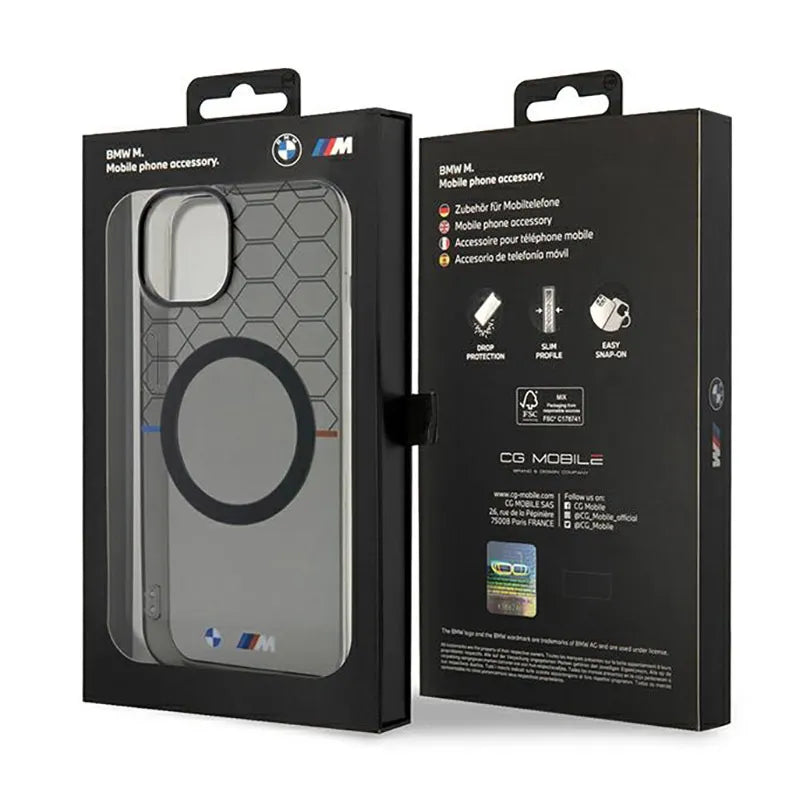 BMW Pattern MagSafe dėklas iPhone 14 telefonui (pilkas)