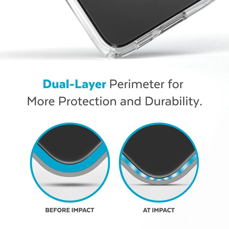 Speck Presidio Perfect-Clear – Samsung Galaxy S23+ dėklas su MICROBAN danga (skaidrus)