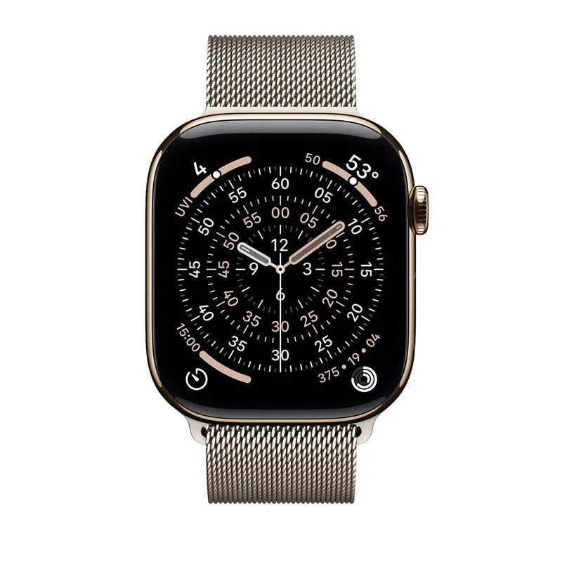 Crong Milano Steel – nerūdijančio plieno apyrankė, skirta Apple Watch 38/40/41/42 mm (šampaninė)