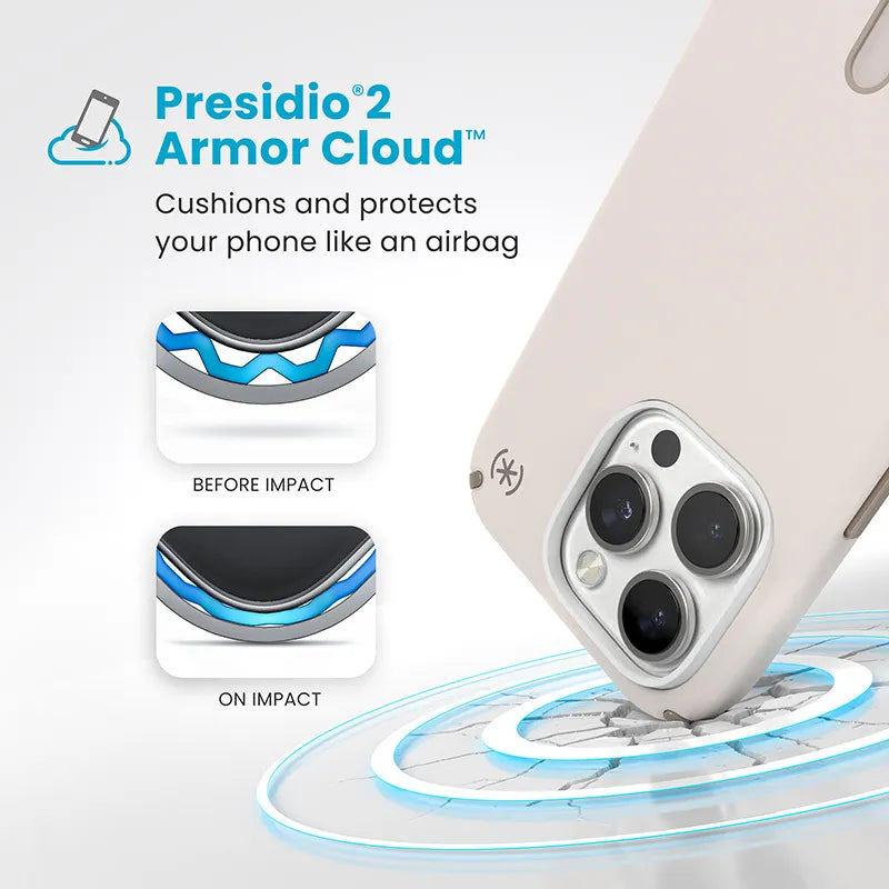Speck Presidio2 Pro ClickLock & MagSafe - dėklas iPhone 16 Pro (Bleached Bone / Heirloom Gold / Hazel Brown)