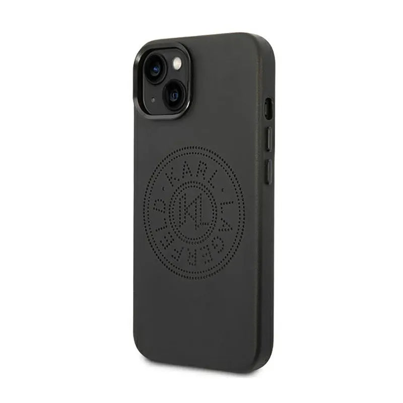 Karl Lagerfeld Leather Perforated Logo dėklas – dėklas iPhone 14 Plus (juodas)
