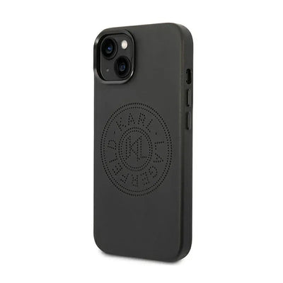 Karl Lagerfeld Leather Perforated Logo dėklas – dėklas iPhone 14 Plus (juodas)
