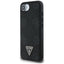 Guess Grained Hot Stamp Peony Triangle Logo MagSafe – Dėklas iPhone 16e telefonui (juodas)