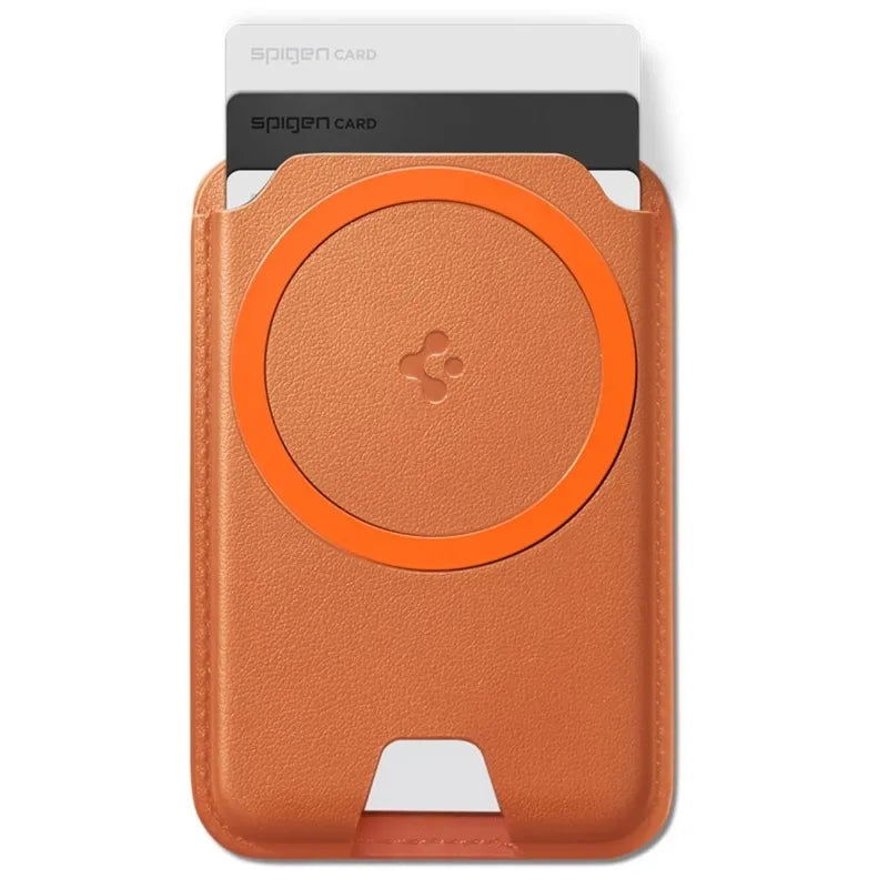 Spigen Valentinus MagFit + MagSafe – magnetinė piniginė (Metallic Orange)