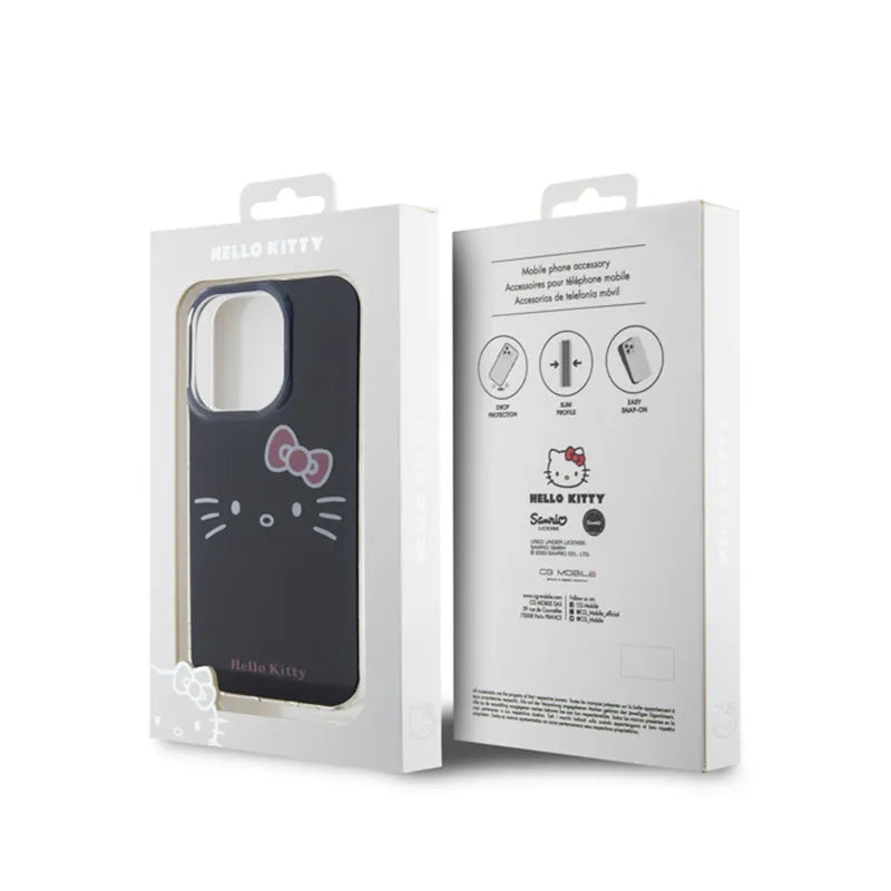 Hello Kitty IML Kitty Face – dėklas iPhone 14 Pro Max (juodas)