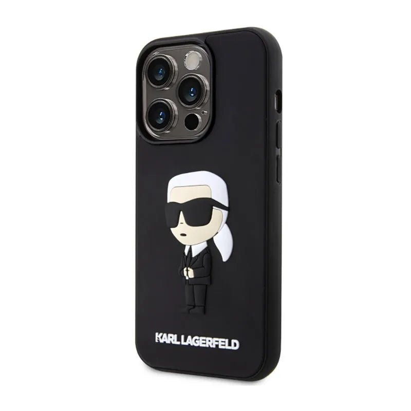 Karl Lagerfeld 3D Rubber NFT Ikonik – dėklas iPhone 14 Pro (juodas)