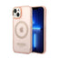 Guess Gold Outline Translucent MagSafe – dėklas iPhone 14 Plus (rožinis)