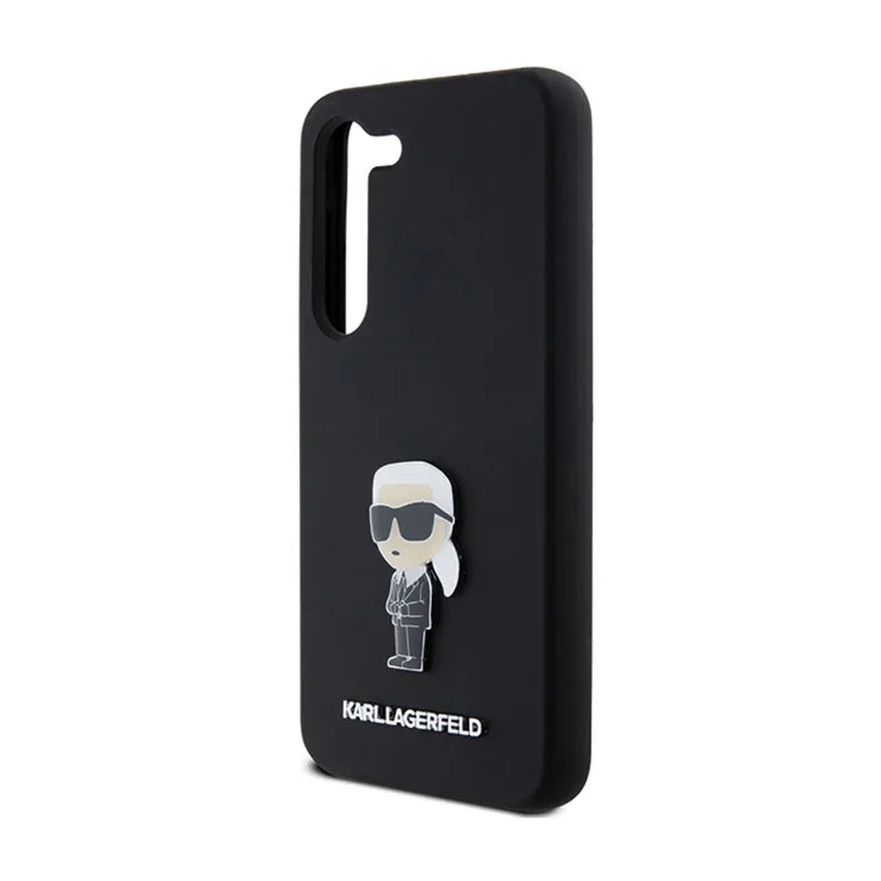 Karl Lagerfeld Silicone Ikonik Metal Pin – dėklas Samsung Galaxy S24 (juodas)