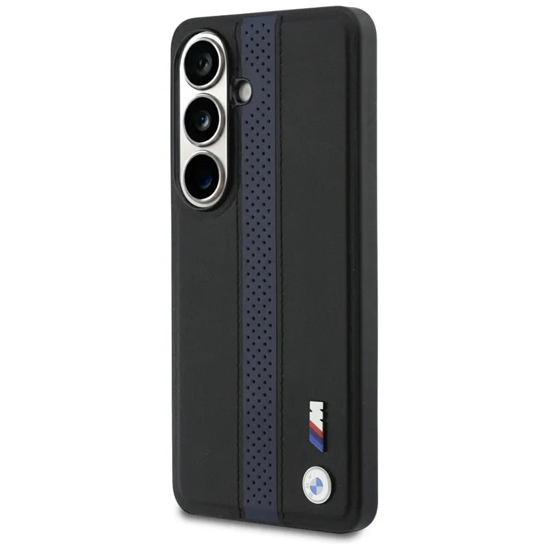 BMW M Perforated Stripe Logo MagSafe – Samsung Galaxy S26 dėklas (mėlynas)