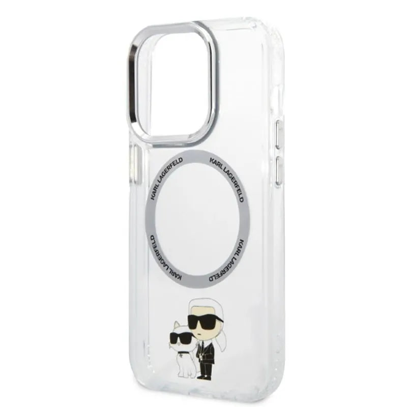 Karl Lagerfeld IML NFT Karl & Choupette MagSafe – dėklas iPhone 14 Pro (skaidrus)