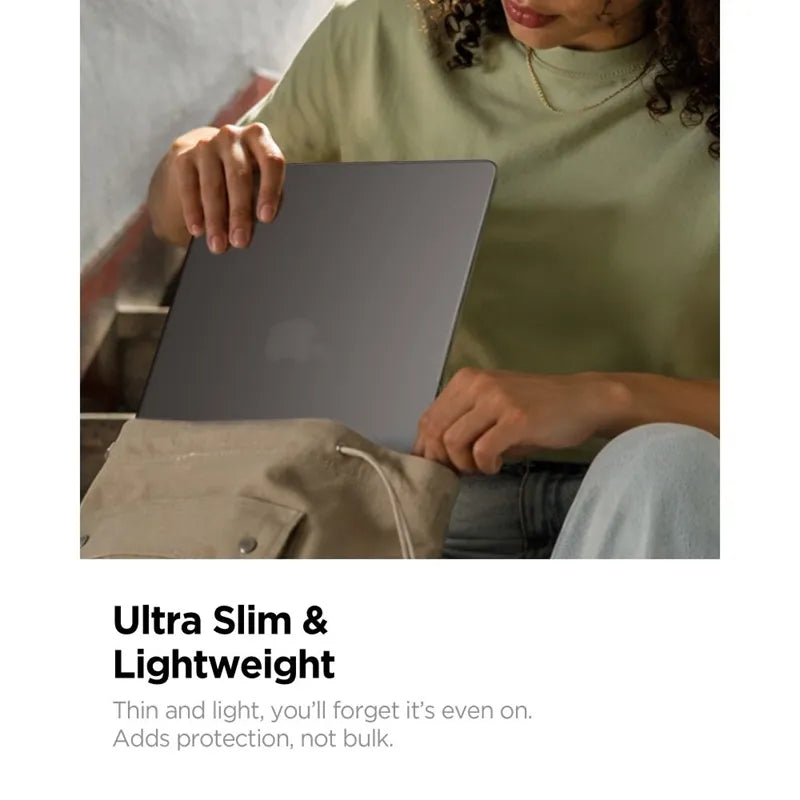 Spigen AirSkin – MacBook Air dėklas 13,6" (M5/M4/M3/M2/2026-2022) (Frost Black)