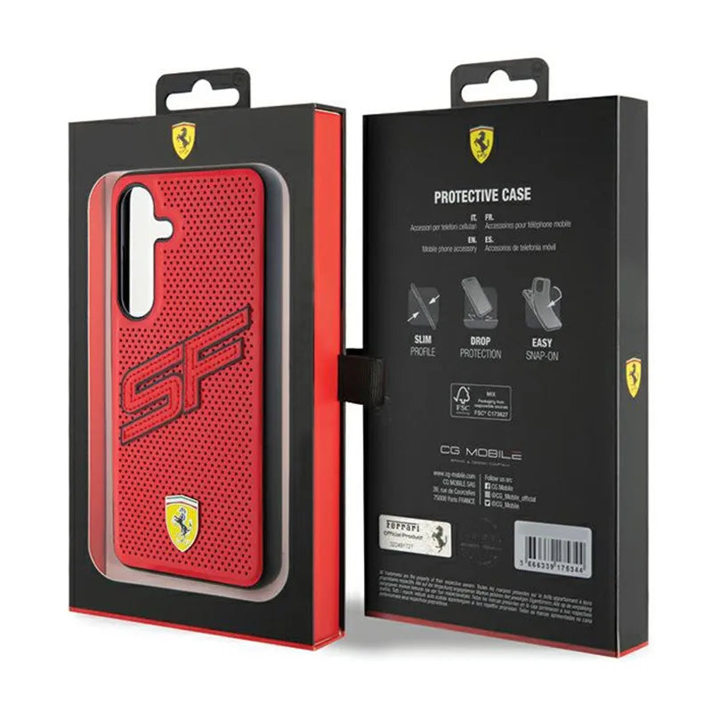 Ferrari Big SF Perforated – Dėklas Samsung Galaxy S24+ (Raudonas)