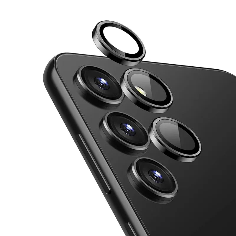 Crong Lens Ring – grūdintas stiklas Samsung Galaxy S24 kameros objektyvams (juodas)