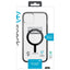 Speck Presidio Perfect-Clear su Impact Geometry® + MagSafe – dėklas, skirtas iPhone 15 Plus / 14 Plus su MICROBAN danga (skaidrus / juodas)