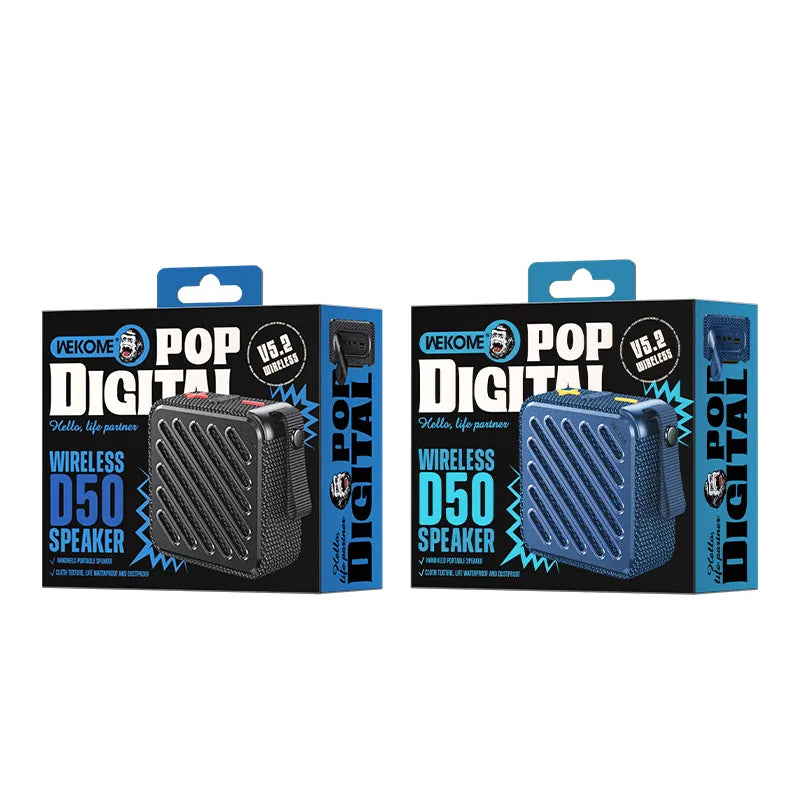 WEKOME D50 Pop Digital Series – nešiojamas belaidis Bluetooth V5.2 garsiakalbis (juodas)