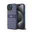 DKNY Leather Mono Stripe & Metal Logo - dėklas, skirtas iPhone 15 / 14 / 13 (mėlynas)
