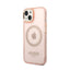 Guess Gold Outline Translucent MagSafe – dėklas iPhone 14 Plus (rožinis)