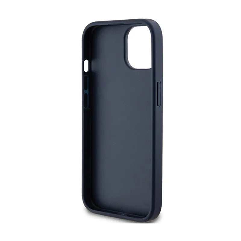 Guess 4G Triangle Metal Logo – dėklas iPhone 15 Plus (mėlynas)
