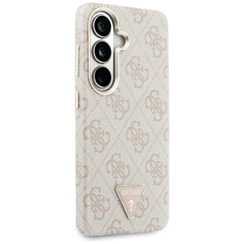 Guess 4G Triangle Logo MagSafe – dėklas Samsung Galaxy S26 telefonui (rožinis)