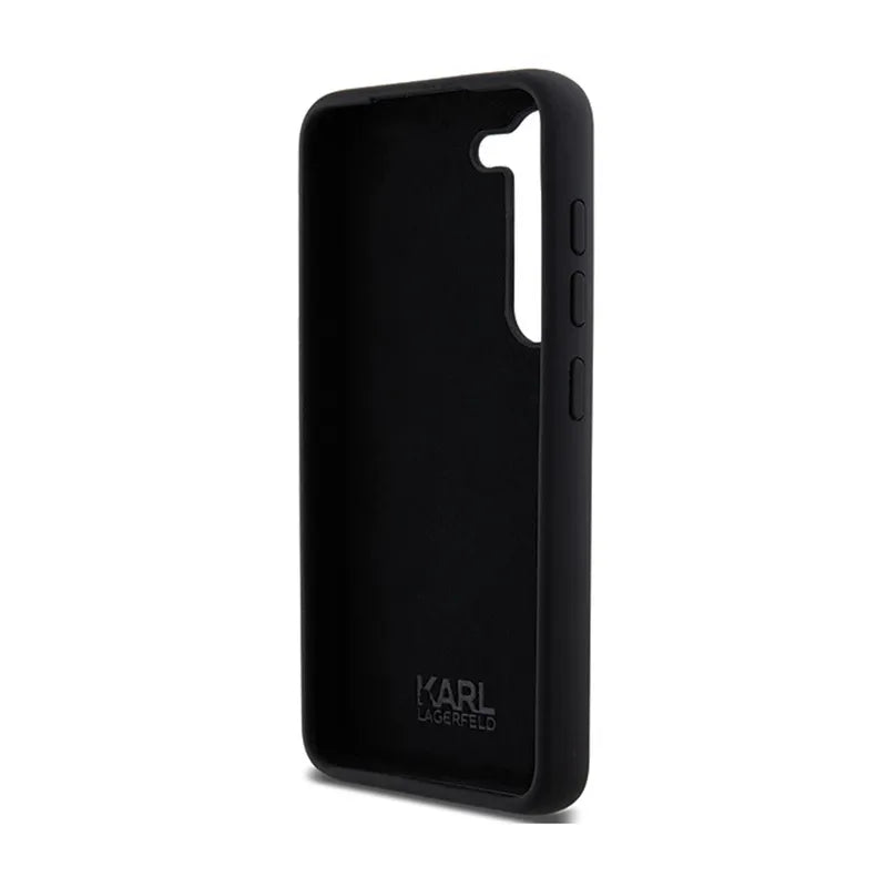 Karl Lagerfeld Silicone Ikonik Metal Pin – dėklas Samsung Galaxy S24 (juodas)