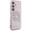 Karl Lagerfeld Rhinestones Karl Head Logo – dėklas Samsung Galaxy S25 (rožinis)
