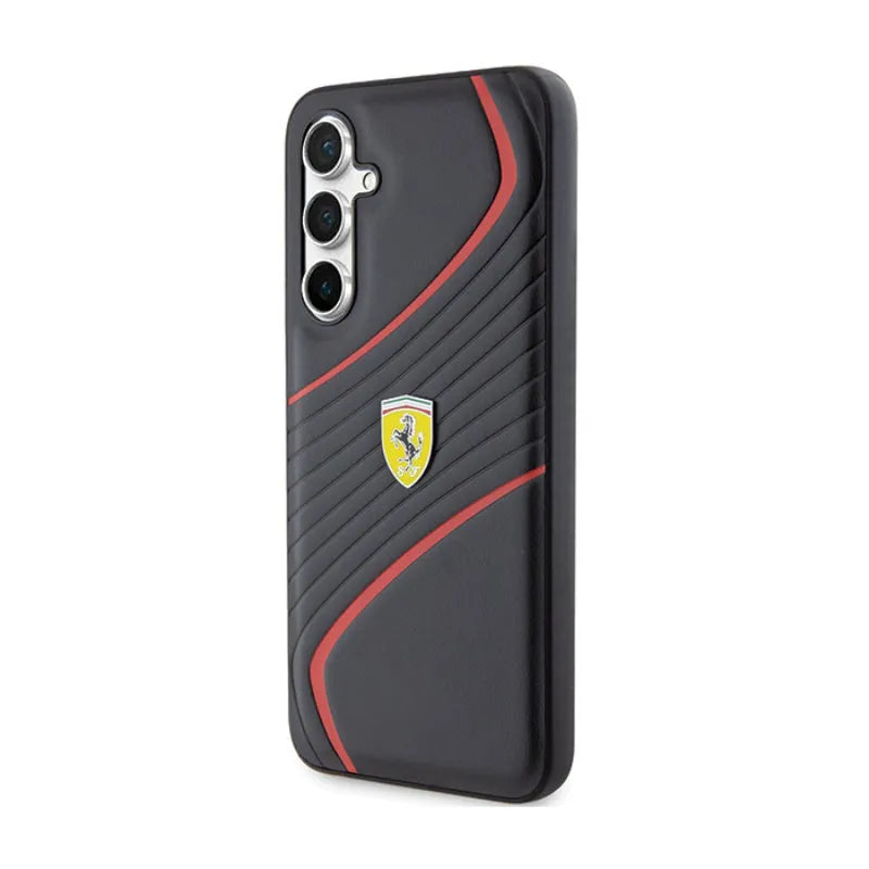 Ferrari Twist Metal Logo – Samsung Galaxy S23 FE dėklas (juodas)