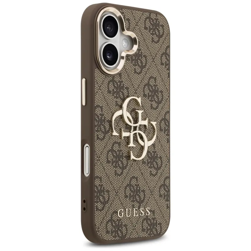 Guess 4G Big 4G Classic Logo – dėklas iPhone 17 (ruda / auksinė)