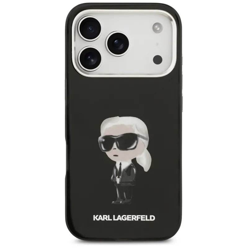 Karl Lagerfeld IML Aquarelle Karl & Logo MagSafe – Dėklas iPhone 17 Pro (juodas)