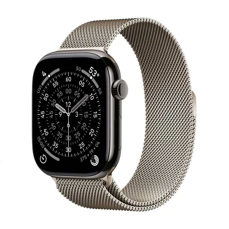 Crong Milano Steel – nerūdijančio plieno apyrankė, skirta Apple Watch 38/40/41/42 mm (šampaninė)