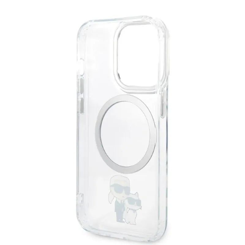 Karl Lagerfeld IML NFT Karl & Choupette MagSafe – dėklas iPhone 14 Pro (skaidrus)