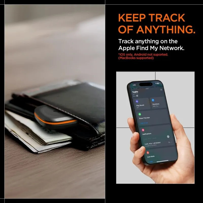 Spigen TagMe „Bluetooth“ sekiklis – raktų, kuprinės, krepšio ieškiklis Apple Find My (juodas)