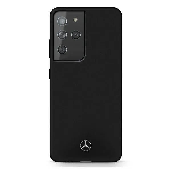 Mercedes Silicone Line – dėklas Samsung Galaxy S21 Ultra telefonui (juodas)