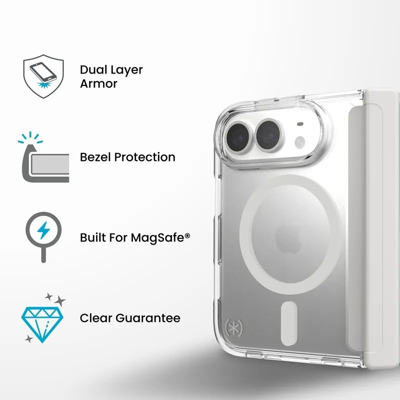 Speck Presidio Perfect Clear MagSafe – iPhone Fold dėklas (skaidrus)