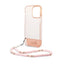 „Guess Translucent Pearl Strap“ - dėklas „iPhone 14 Pro Max“ (rožinis)