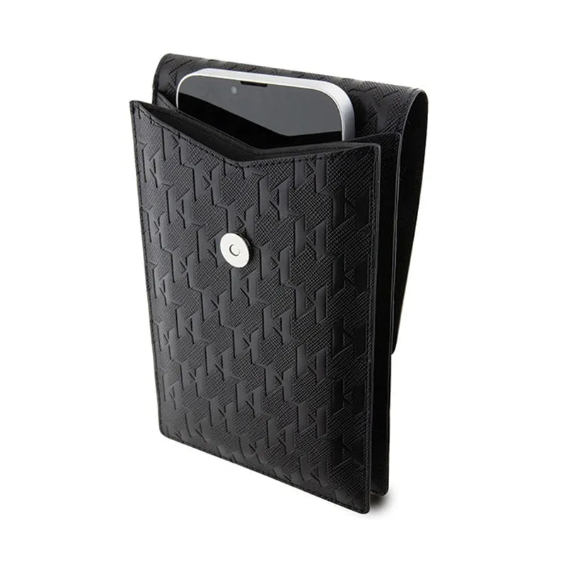 Karl Lagerfeld Saffiano Monogram Choupette - telefono krepšys per petį (juodas)