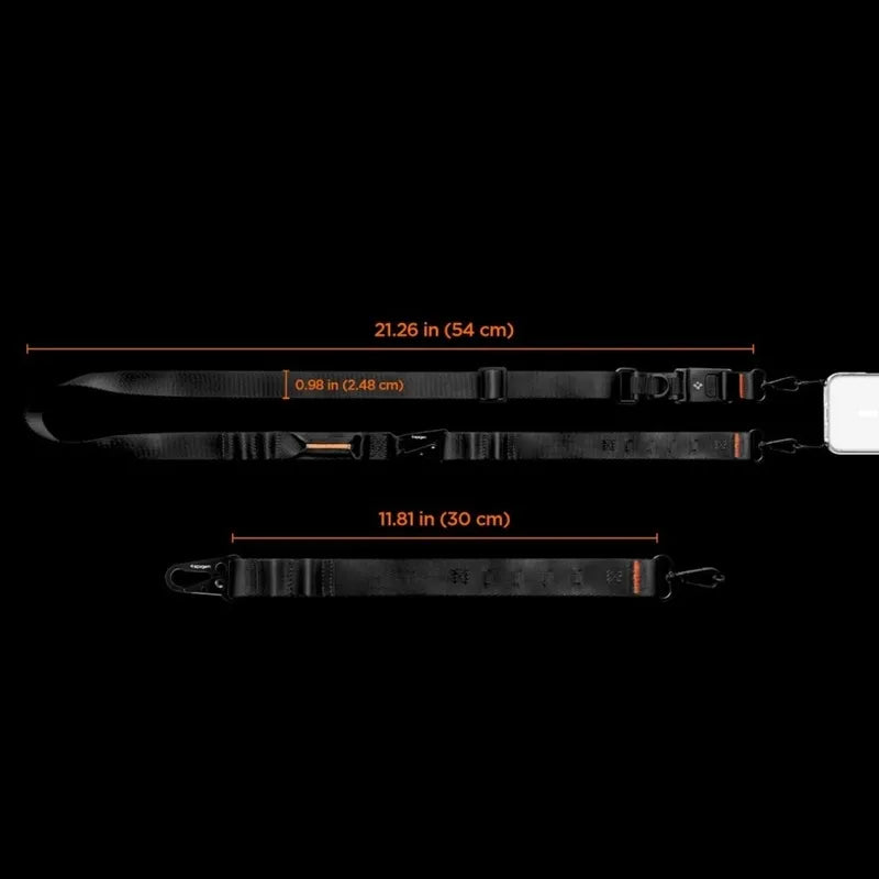 Spigen DA30M Lanyard Strap Crossbody – universalus telefono dirželis / virvelė (juodas)