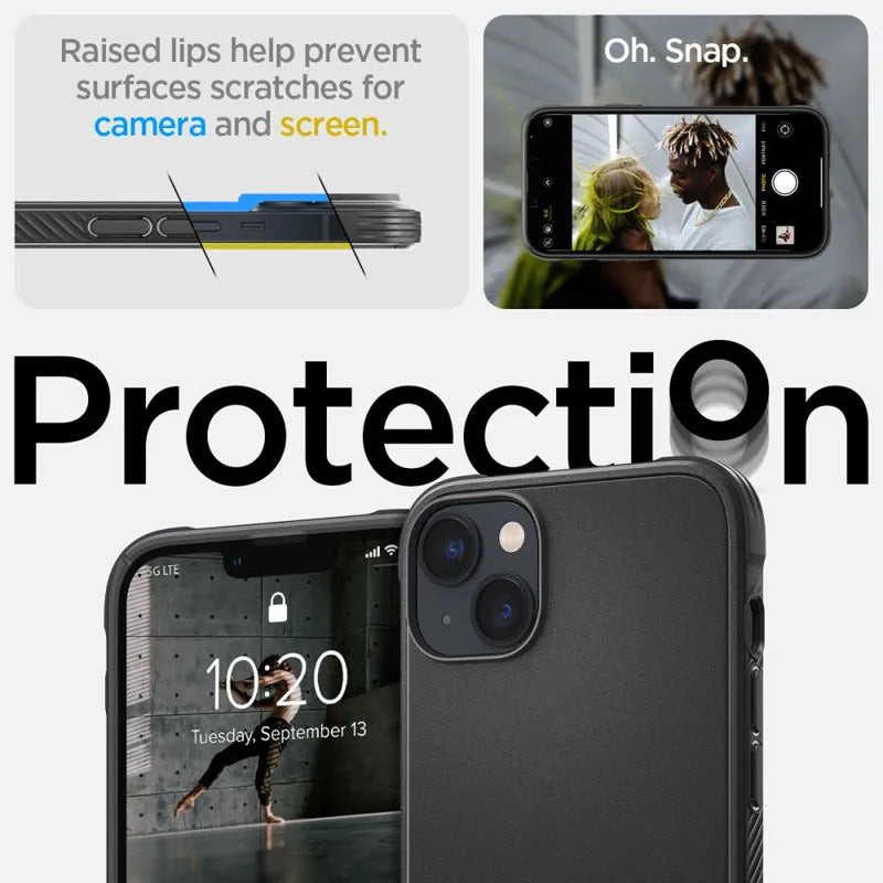 Spigen Rugged Armor Mag MagSafe – dėklas iPhone 14 (juodas)