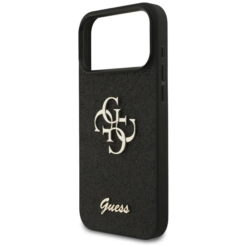 Guess Fixed Glitter Big 4G - Dėklas skirtas iPhone 17 Pro Max (juodas)