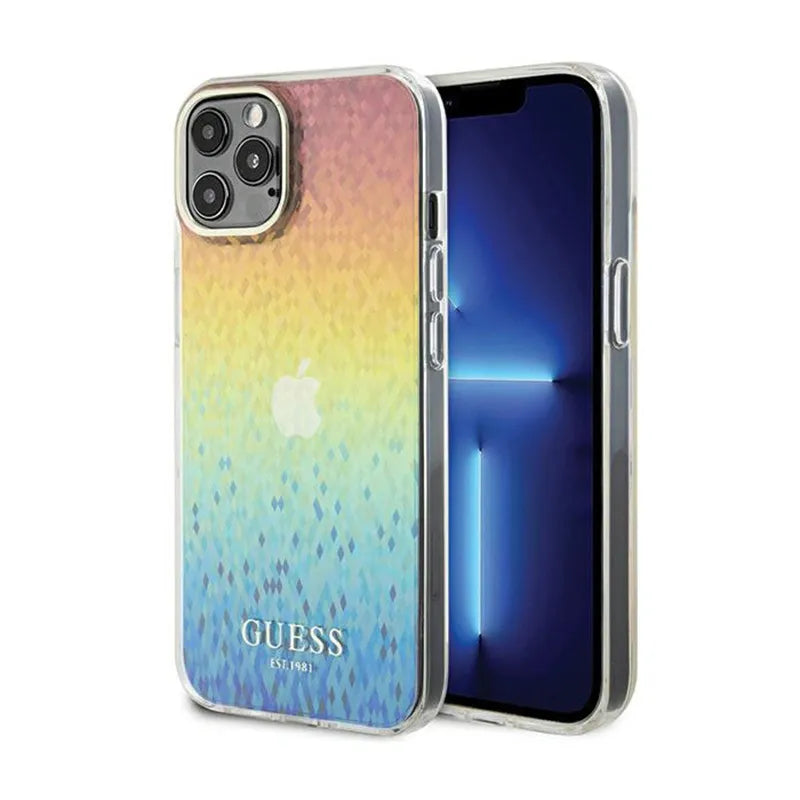 Guess IML Faceted Mirror Disco Iridescent – dėklas iPhone 13 Pro (vaivorykštinis)
