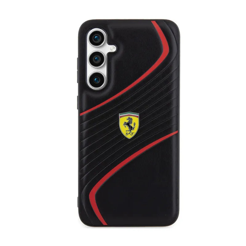 Ferrari Twist Metal Logo – Samsung Galaxy S23 FE dėklas (juodas)