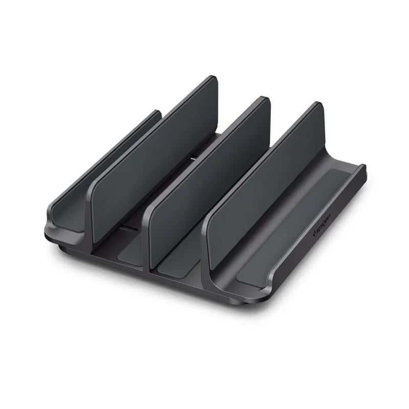 Spigen LD208S4 vertikalus nešiojamojo kompiuterio stovas – aliumininis organizatorius/stovas 4 įrenginiams (Space Gray)