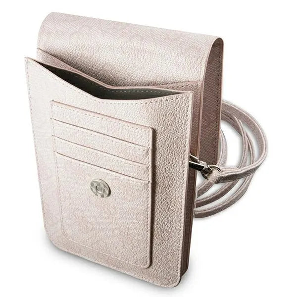 Guess Wallet 4G Triangle Logo telefono krepšys (rožinis)