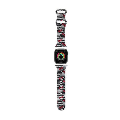 Hello Kitty Silicone Bows & Stripes - Dirželis Apple Watch 38/40/41 mm laikrodžiui (juodas)
