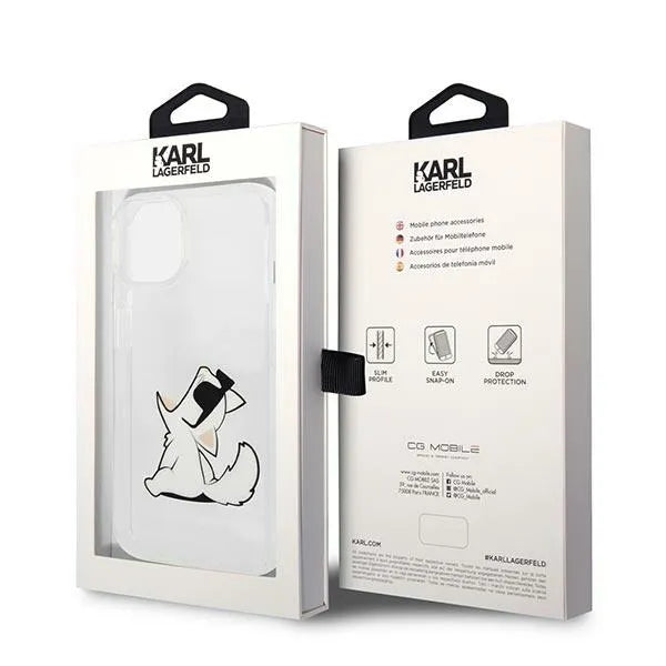 Karl Lagerfeld odinis perforuotas logotipinis dėklas Apple iPhone 14 Plus
