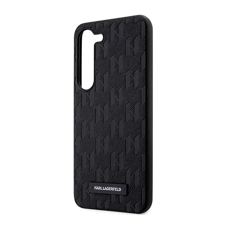 Karl Lagerfeld Saffiano Monogram Metal Logo - dėklas Samsung Galaxy S23 (juodas)