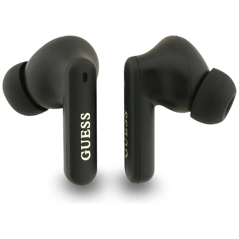 Guess 4G Classic Metal Logo – „Bluetooth“ TWS ENC ausinės + įkrovimo dėklas (rudos spalvos)