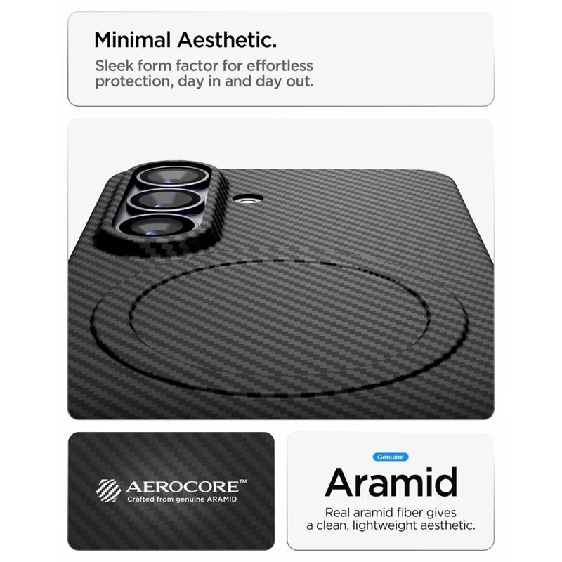 Spigen Airskin Aramid dėklas, skirtas Samsung Galaxy S26 (juodas)